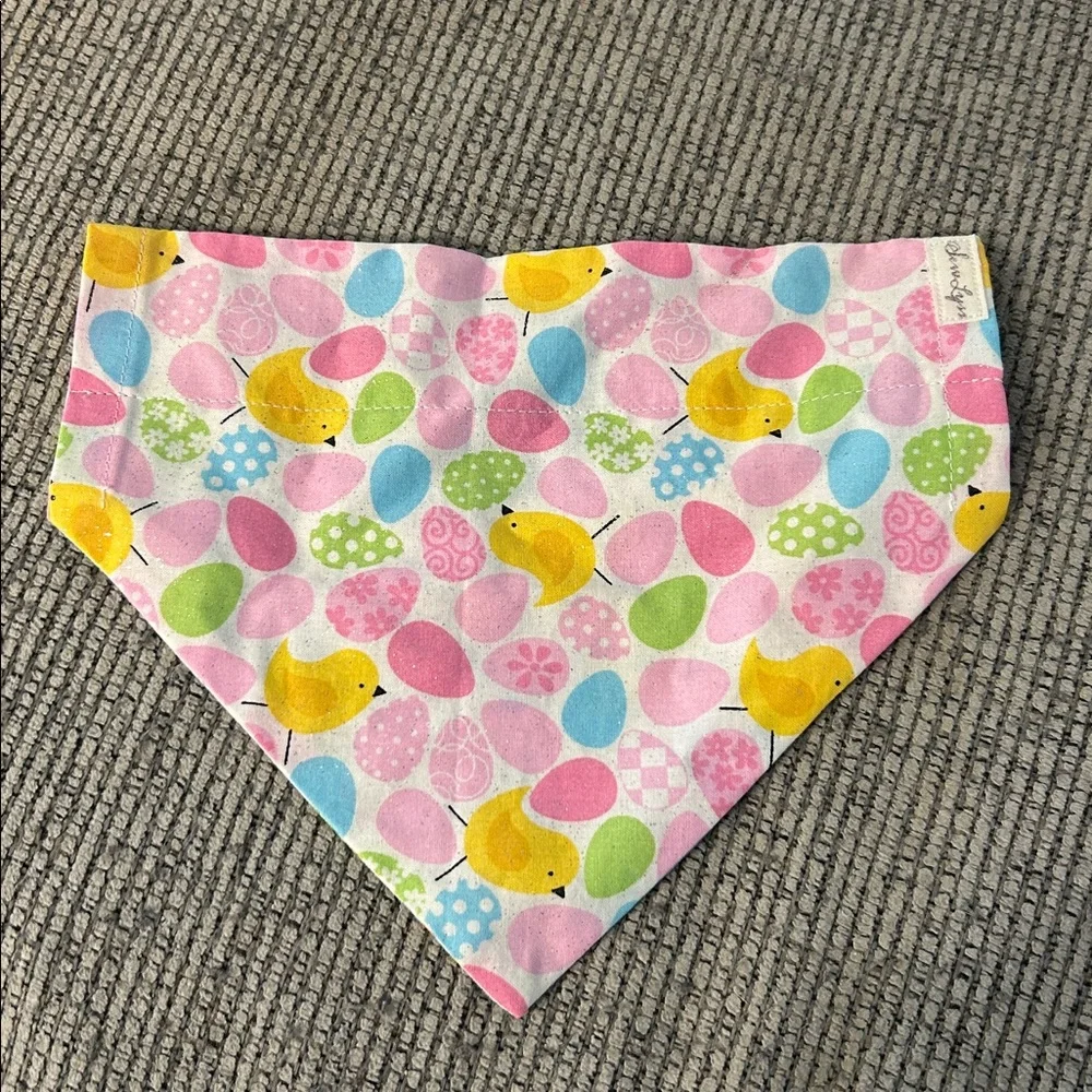 🟣 4/$15 Colorful Easter Egg Dog Bandana NEW reversible slips over a collar